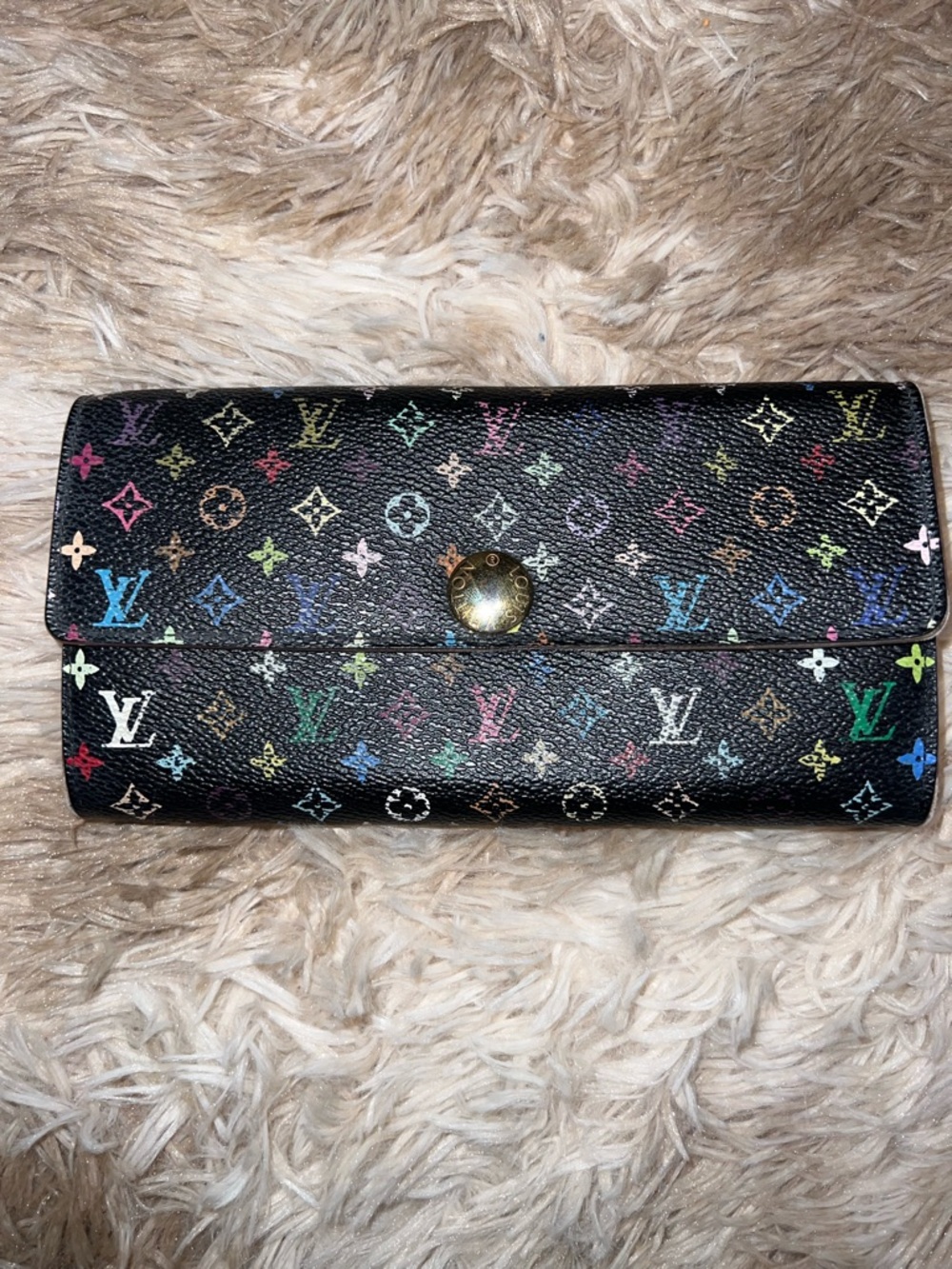 LV Black Multicolor Monogram Bifold Wallet